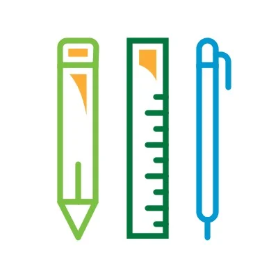 pen, pencil, ruler